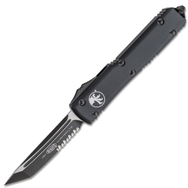 MICROTECH 123-2T ULTRATECH T/E BLK TACTICAL PARTIALLY SERRATED