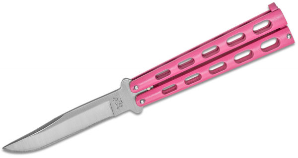 BEAR & SONS BC114PK PINK BUTTERFLY KNIFE