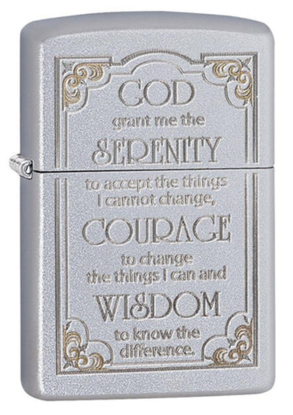 ZIPPO 28458 SERENITY PRAYER SATIN  CHROME