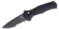 Benchmade (9070SBK) "Claymore" Automatic Folder, 3.60" CPM-D2 Colbalt Black Cerakote Partially Serrated Drop Point Blade, Black Grivory Handle, Push Button Lock