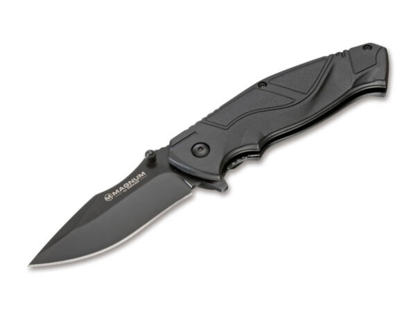 Boker Magnum (01RY305) "Advance All Black Pro" Manual Folder, 3.15" 440C Black Drop Point Blade, Black FRN Handle, Liner Lock
