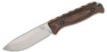 Benchmade (1500) "Saddle Mountain Skinner" Fixed Blade, 4.20" CPM-S30V Satin Drop Point Blade, Stabilized Wood Handle, Brown Leather Sheath