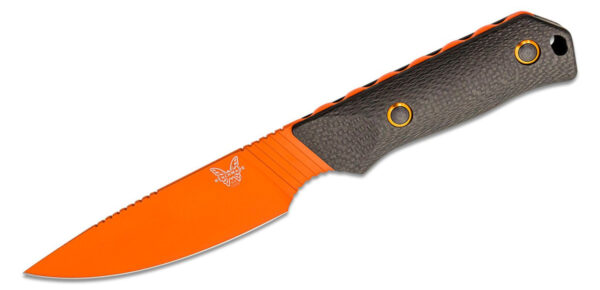 Benchmade (15600OR) "Raghorn" Fixed Blade, 4.64" CPM-CruWear Orange Cerakote Drop Point Blade, Carbon Fiber Handle, Orange Boltaron Sheath