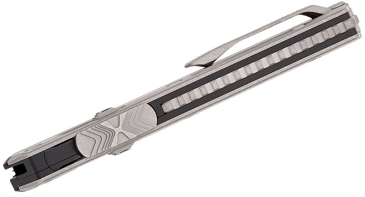 Microtech (184-10AP) "Glykon" Dual Action OTF, 3.75" M390 Apocalyptic Bayonet Blade, Black Anodized 6061-T6 Aluminum Handle with Titanium Inlays - Image 3