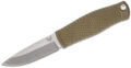Benchmade (200) "Puukko" Fixed Blade, 3.75" CPM-3V Satin Drop Point Blade, OD Green Santoprene Handle, Black Leather Sheath