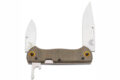 Benchmade (317-1) "Weekender" Non-Locking Folder, 2.97/1.97" CPM-S30V Satin Drop Point/Clip Point Blades, Green Canvas Micarta Handle with Bottle Opener, Slip Joint
