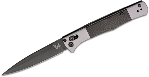Benchmade (4170BK) "Auto Fact" Automatic Folder, 3.95" CPM-S90V Black DLC Spear Point Blade, 6061-T6 Aluminum Handle with Carbon Fiber Inlays, AXIS Lock