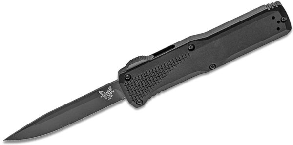 Benchmade (4600DLC) "Phaeton" Dual Action OTF, 3.45" CPM-S30V Black DLC Drop Point Blade, Black 6061-T6 Aluminum Handle