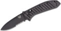 Benchmade (570SBK-1) "Presidio II" Manual Folder, 3.72" CPM-S30V Black DLC Partially Serrated Drop Point Blade, Black CF-Elite Handle, AXIS Lock