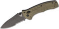 Benchmade (980SBK) "Turret" Manual Folder, 3.70" S30V Black DLC Partially Serrated Drop Point Blade, OD Green G-10 Handle, AXIS Lock