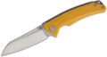 Bestech (BTKG21C2) "Texel" Manual Folder, 3.23" D2 Satin Sheepsfoot Blade, Yellow G-10 Handle, Liner Lock