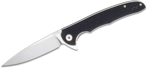 CJRB (J1902BKF) "Briar" Manual Folder, 3.74" D2 Stonewash Drop Point Blade, Black G-10 Handle, Liner Lock