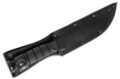 KA-BAR (1254) "Short Tanto" Fixed Blade, 5.25" 1095CV Black Powder Coated Tanto Blade, Black Kraton G Handle, Black Leather Sheath