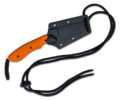 CRKT (2399) "S.P.I.T" Fixed Blade, 2.15" Two Tone Reverse Tanto Blade, Orange G-10 Handle, Thermoplastic Sheath