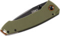 CRKT (2520) "Tuna" Manual Folder, 3.22" 8Cr14MoV Black Stonewash Drop Point Blade, Black Stonewash Stainless Steel/OD Green G-10 Handle, Frame Lock