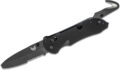Benchmade (916SBK) "Triage" Manual Folder, 3.40" N680 Black DLC Partially Serrated Blunt Tip Blade, Black Textured G-10 Handle with Rescue Hook & Glass Breaker, AXIS Lock