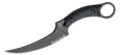 Bastinelli Creations (BC-14DSWS) "Mako" Fixed Blade 4.625" N690Co Black PVD Stonewash Trailing Point with Partial Serration, Black G10 Handle, Kydex Sheath