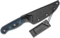 TOPS (DCR3-01) "Dicer3" Fixed Blade, 3.50" CPM-S35VN Tumbled Drop Point Blade, Black/Blue Linen Micarta Handle, Black Kydex Sheath