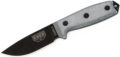 Esee (ES3PBMB) "Model 3" Fixed Blade, 3.88" 1095 High Carbon Black Powdercoat Drop Point Blade, Gray Canvas Micarta Handle, Black Kydex Sheath