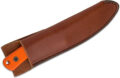 Esee (ESAGKOR) "Ashley Game Knife" Fixed Blade, 3.5" 1095 High Carbon Black Oxide Drop Point Blade, Orange G-10 Handle, Leather Sheath