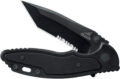 Gerber (G1586) "Torch II" Manual Folder, 3.50" 440A Black Partially Serrated Tanto Blade, Black G-10 Handle, Frame Lock