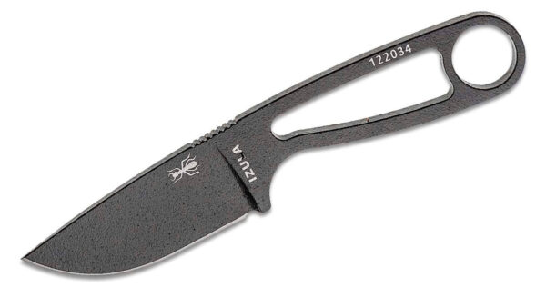 Esee (RCIBK) "Izula" Fixed Blade, 2.875" 1095 High Carbon Black Powdercoat Drop Point Blade, Skeletonized Steel Handle, Black Kydex Sheath