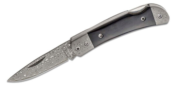 Boker Magnum (01MB049DAM) "Damascus Countess" Pocket Knife, 2.17" Damascus Drop Point Blade, Ebony Wood Handle, Lock Back