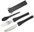 Boker (03BO800) "Snacpac" cutlery set, 420 Stainless spoon, folk and knife set, polypropylene case