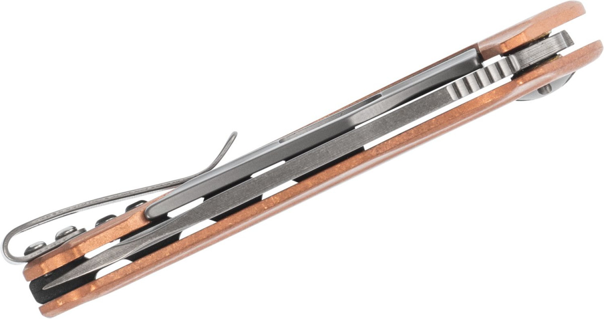 Kershaw (7006CU) "Natrix Copper" Manual Folder, 2.75" D2 Stonewash Drop Point Blade, Bead Blasted Copper Handle, Frame Lock - Image 3