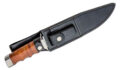 Boker Magnum (02MB565) "Giant Bowie" Fixed Blade, 8.15" Satin 440A Bowie Clip Point Blade, Brown Stacked Leather Handle, Black Leather Sheath