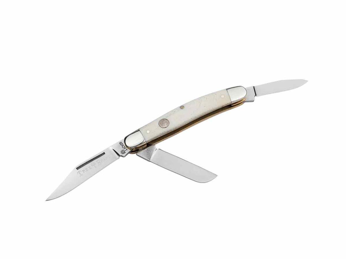 Boker Traditional Series 2.0 Hunter 2 Blade Folding Knife Black Jigged bone  Handle D2 Plain Edge 110837