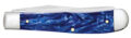 Case (23431) "Trapper" Non-Locking Folder, 3.24"/3.27" Stainless Steel Mirror Polish CLip Point/Spey Blades, Blue Kirinite Handle, Slip Joint