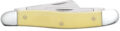 Case (80035) "Stockman" Non-Locking Folder, 2.57"/1.88"/1.71" Stainless Steel Tumble Polish Clip Point/Sheepsfoot/Spey Blades, Yellow Synthetic Handle, Slip Joint