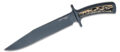 Cold Steel (36MK) "Drop Forged Bowie" Fixed Blade, 9.5" 52100 High Carbon Black Powdercoat Clip Point Balde, Skeletonized Steel Handle with Faux Stag Inserts, Secure-Ex Sheath