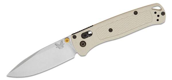 Benchmade (535-12) "Bugout" Manual Folder, 3.24" S30V Stonewashed Drop Point Blade, Tan Grivory Handle, AXIS Lock