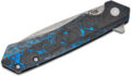 Case (64803) "Kinzua" Manual Folder, 3.3" CPM S35VN Stonewash Spear Point Blade, Black Anodized Aluminum/Black&Blue Marbled Carbon Fiber Handle, Frame Lock