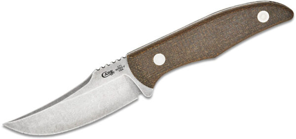 Case (76935) "CT1 Hunter" Fixed Blade, 3.62" NitroV Stonewash Clip Point Blade, Od Green Burlap Micarta Handle, Black Leather Sheath