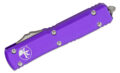 Microtech (121-11PU) "Ultratech" Dual Action OTF, 3.35" M390 Stonewashed Partially Serrated Drop Point Blade, Purple Anodized 6061-T6 Aluminum Handle with Glass Breaker
