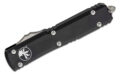 Microtech (121-11) "Ultratech" Dual Action OTF, 3.35" M390 Stonewash Partially Serrated Drop Point Blade, Black Anodized 6061-T6 Aluminum Handle with Glass Breaker