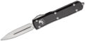 Microtech (122-10) "Ultratech" Dual Action OTF, 3.35" M390 Stonewashed Dagger Blade, Black Anodized 6061-T6 Aluminum Handle with Glass Breaker