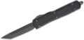 Microtech (123-1UT-DSH) "Ultratech Shadow Series" Dual Action OTF, 3.35" M390 Black DLC Tanto Blade, Black Anodized Fag-Milled 6061-T6 Aluminum Handle with Glass Breaker