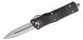Microtech (142-10) "Combat Troodon" Dual Action OTF, 3.81" M390 Stonewashed Dagger Blade, Black Anodized 6061-T6 Aluminum Handle with Glass Breaker