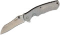 CRKT (2081) "Rasp" Manual Folder, 3.67" AUS-8 Stonewash Modified Wharncliffe Blade, Stainless Steel Handle, Frame Lock