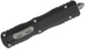 Microtech (227-12AP) "Dirac Delta" Dual Action OTF, 3.79" M390 Apocalyptic Fully Serrated Dagger Blade, Black Anodized 6061-T6 Aluminum Handle with Glass Breaker