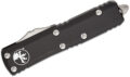 Microtech (233-11) "UTX-85" Dual Action OTF, 3.125" M390 Stonewashed Partially Serrated Tanto Blade, Black Anodized 6061-T6 Aluminum Handle with Glass Breaker