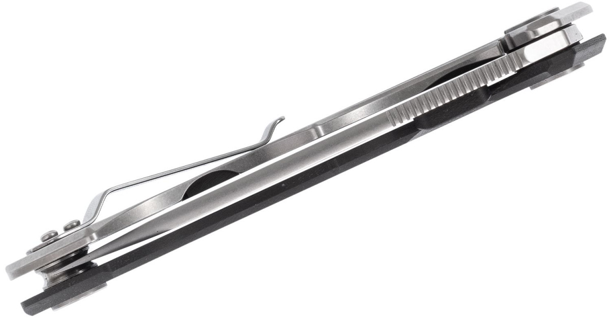 Real Steel (7441) "Crusader" Manual Folder, 3.75" 14C28N Stonewashed Straight Back Blade, Black G-10/Steel Handle, Frame Lock - Image 3