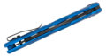 Kershaw (7650BLU) "Launch 13" Automatic Folder, 3.50" CPM-154 Black DLC Wharnclliffe Blade, Blue Anodized Aluminum Handle, Push Button Lock