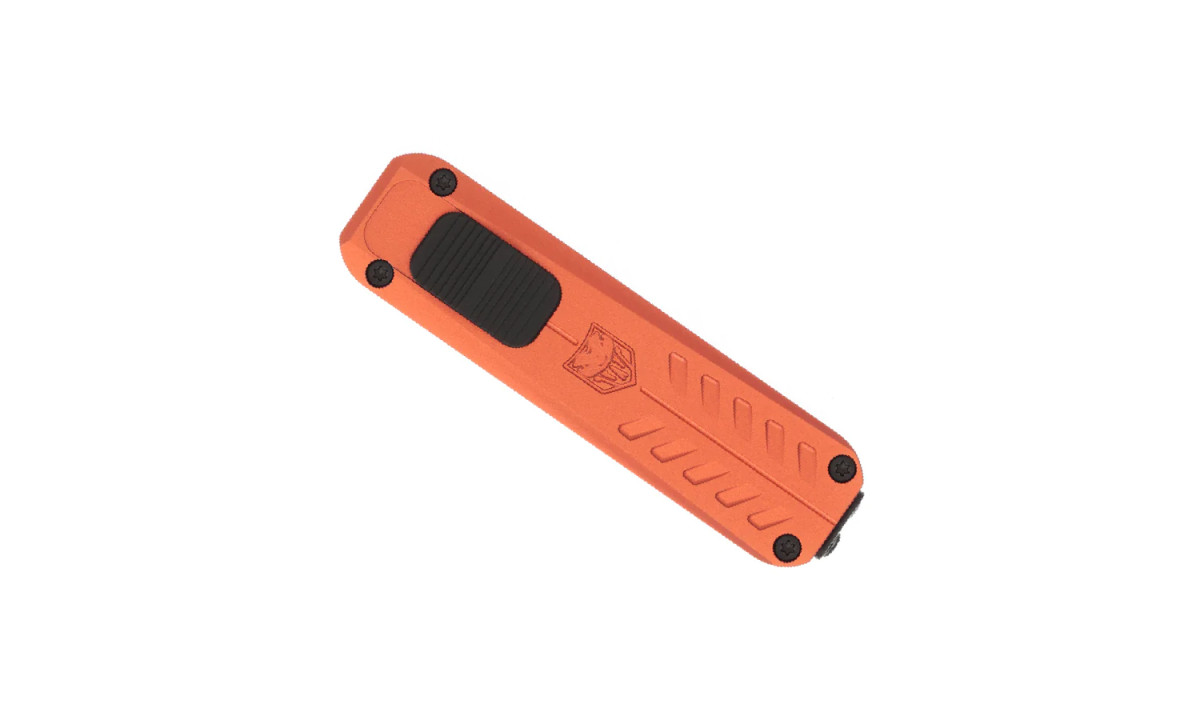 Cobratec (CALI928SBORGDNS) "California OTF" Dual Action OTF, 1.75" D2 Stonewash Drop Point Blade, Orange Anodized 6061-T6 Aluminum Handle - Image 3