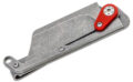 Boker Plus (01BO661) "Fragment" Manual Folder, 1.97" 440C Dark Stonewash Modified Sheepsfoot Blade, Skeletonized Handle with Red G-10, Slip Joint