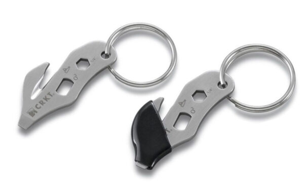 CRKT (2055) "K.E.R.T" Keyring Rescue/Multi-Tool, 2.48" 8Cr13Mov Satin Rescue Hook, Pry Tool, Oxygen Bottle Wrench, and 1/4" Wrench, Vinyl Sheath